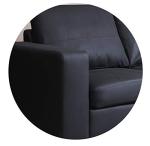 Large Black PU Leather Right-Hand Corner Sofa
