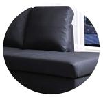 Large Black PU Leather Right-Hand Corner Sofa