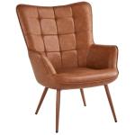 Yaheetech Modern Faux Leather Accent Chair, Brown