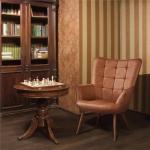 Yaheetech Modern Faux Leather Accent Chair, Brown