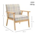 Beige Modern One-Seater Sofa with Armrests