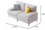 Cream Chenille Modular Sectional Sofa for Living Room