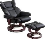 Blisswood Ergonomic Swivel Recliner Chair with Footstool
