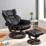 Blisswood Ergonomic Swivel Recliner Chair with Footstool