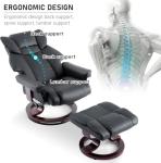 Blisswood Ergonomic Swivel Recliner Chair with Footstool