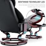 Blisswood Ergonomic Swivel Recliner Chair with Footstool