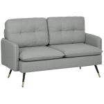 Modern Grey Button-Tufted Two-Seater Loveseat Sofa