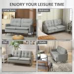 Modern Grey Button-Tufted Two-Seater Loveseat Sofa
