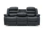 Sorrento Black Faux Leather Recliner Sofa Set