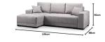 Cimiano Grey Corner Sofa Bed with Storage
