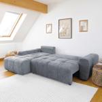 Cimiano Grey Corner Sofa Bed with Storage