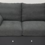 Dark Gray Linen Sofa & Chaise with USB Port