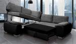 Enzo Corner Sofa Bed with Storage - Grey/Black