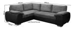 Enzo Corner Sofa Bed with Storage - Grey/Black