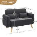 Small Modern Dark Gray Loveseat Couch for Any Room