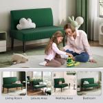 Green Modern 2-Seater Loveseat Sofa with Wood Legs