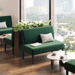 Green Modern 2-Seater Loveseat Sofa with Wood Legs