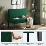 Green Modern 2-Seater Loveseat Sofa with Wood Legs