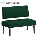 Green Modern 2-Seater Loveseat Sofa with Wood Legs