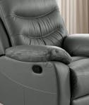 Dark Grey Leather Reclining 3-Seater Sofa Set