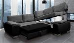 Enzo Corner Sofa Bed with Storage - Grey/Black