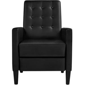 Yaheetech Black PU Leather Reclining Armchair
