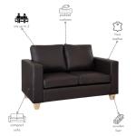 Faux Leather 2-Seater Sofa in Black or Brown