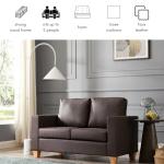 Faux Leather 2-Seater Sofa in Black or Brown