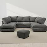 U-Shape Jumbo Cord Sofa for Living Room