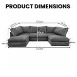 U-Shape Jumbo Cord Sofa for Living Room