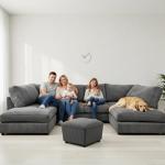 U-Shape Jumbo Cord Sofa for Living Room