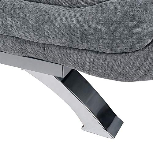 Grey Linen 3-Seater Recliner Sofa Bed