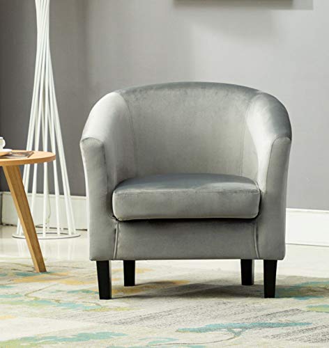 Grey Velvet Tub Armchair for Dining and Living