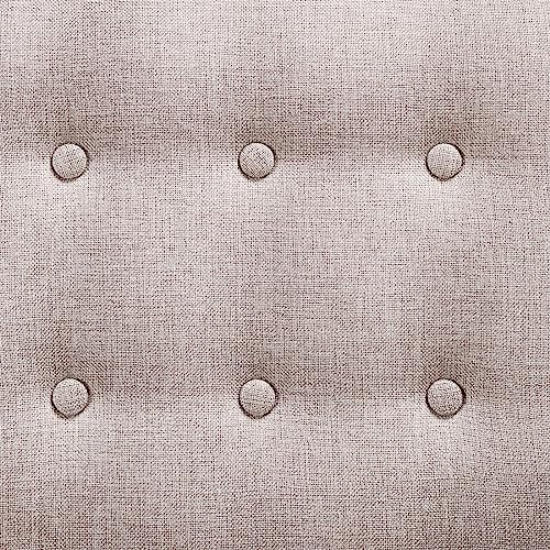 Beige Tufted Armchair - Modern Linen Sofa Chair