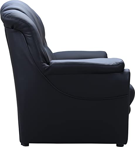 Black Faux Leather 2-3 Seater Sofa Set