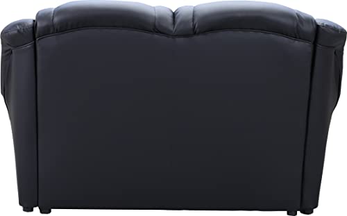 Black Faux Leather 2-3 Seater Sofa Set