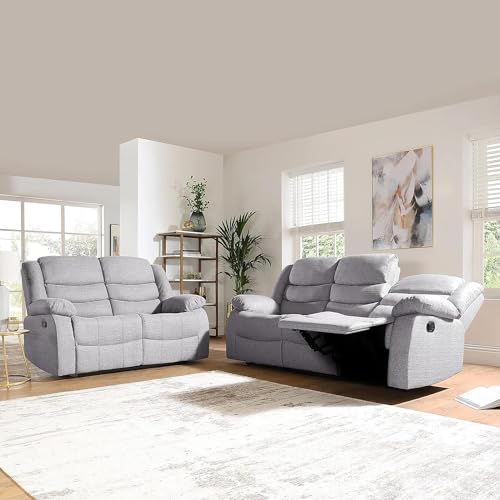 SORRENTO Grey Fabric Recliner Sofa Set