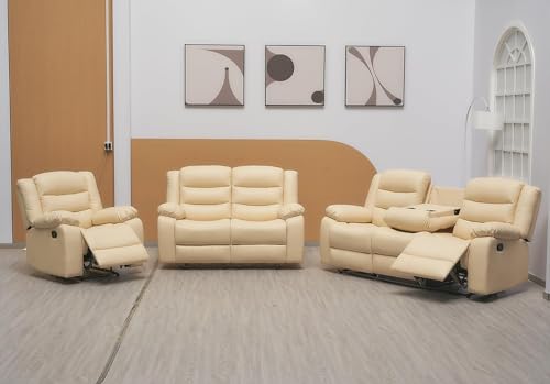Modern Bonded Leather Recliner Sofa Set