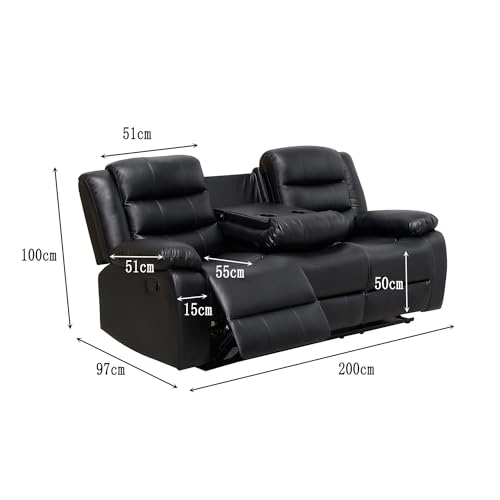 Roma Cream Leather Recliner Sofa Suite