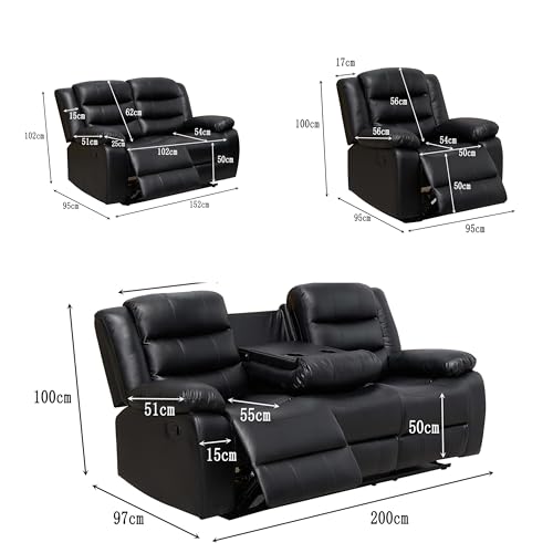 Roma Brown Bonded Leather Recliner Sofa Set
