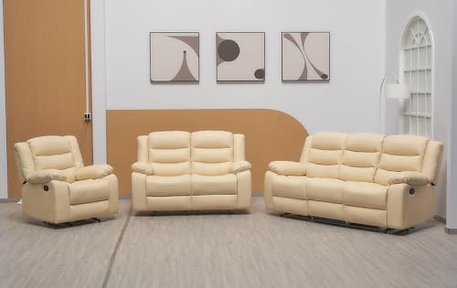 Modern Bonded Leather Recliner Sofa Set