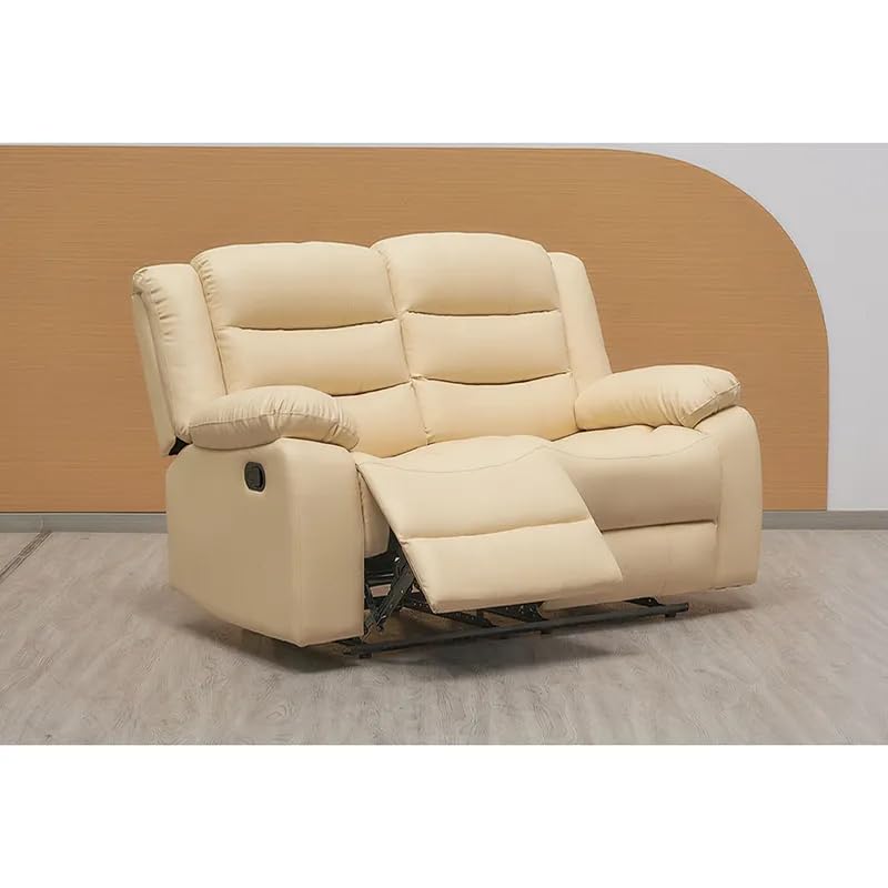 Roma Cream Leather Recliner Sofa Suite