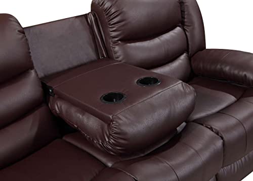Roma Brown Bonded Leather Recliner Sofa Set