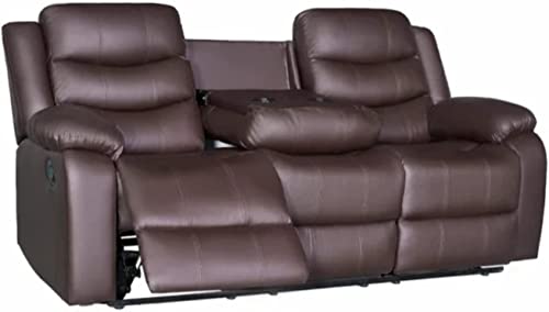 Roma Brown Bonded Leather Recliner Sofa Set