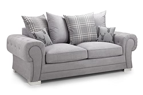 Honeypot Grey 3-Seater Scatterback Sofa Bed