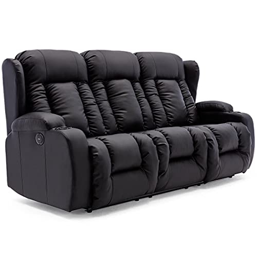 Caesar Electric High Back Leather Recliner Sofa Set