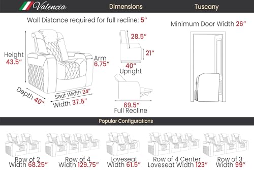 Valencia Tuscany Power Reclining Home Theater Sofa
