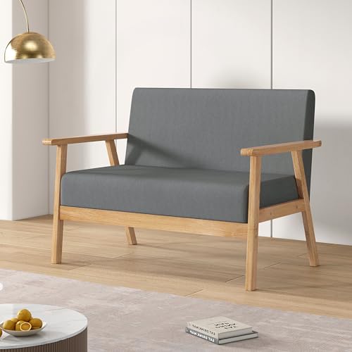 Grey 2-Seater Upholstered Sofa for Living Room