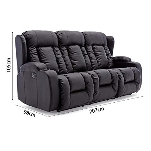 Caesar Electric High Back Leather Recliner Sofa Set