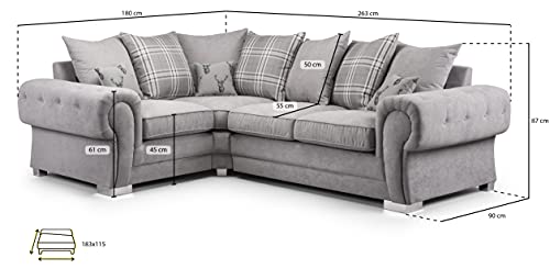 Honeypot Grey Left Corner Sofa Bed